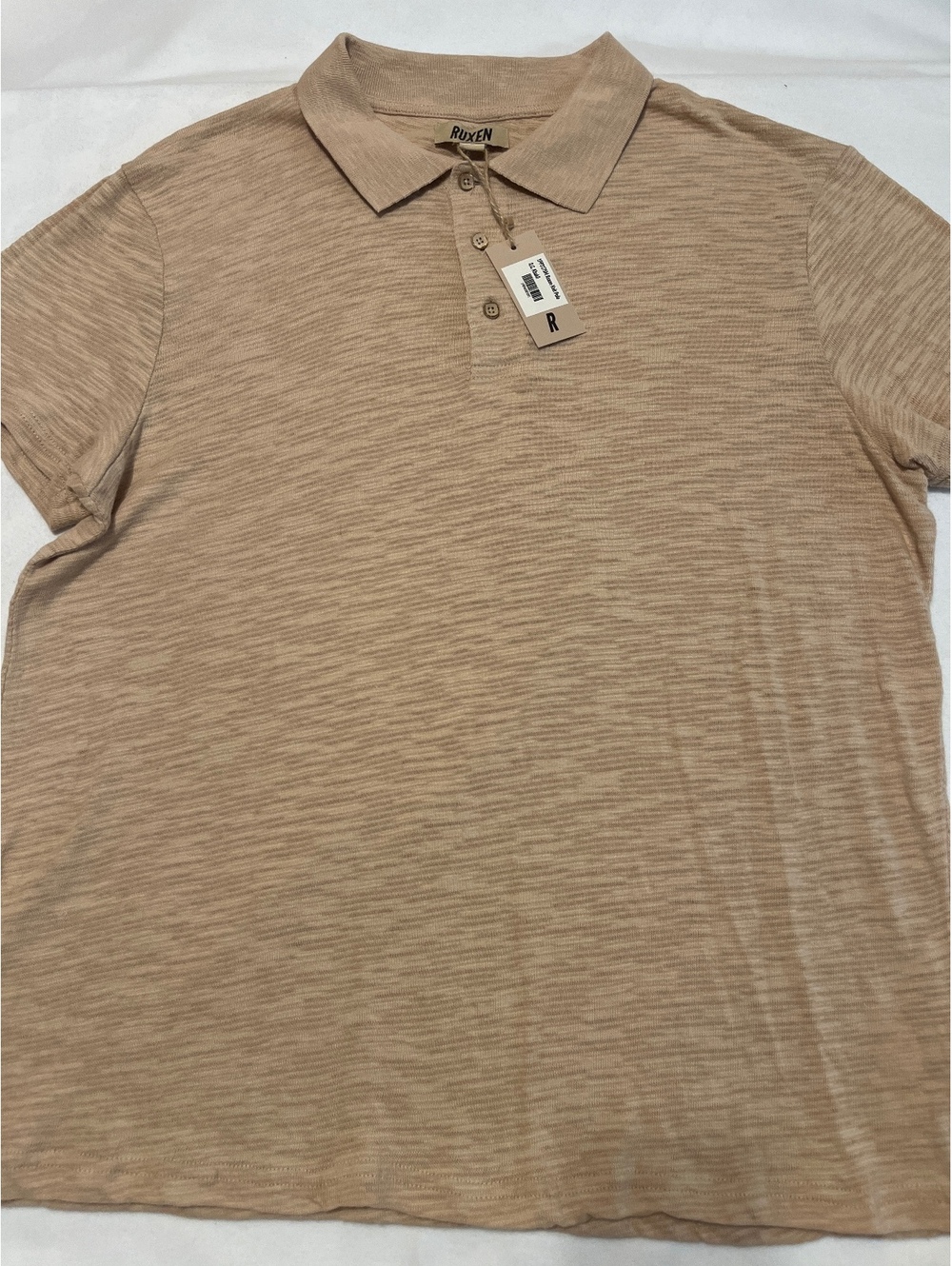 Ruxen Men's Beige Polo Shirt Size Large